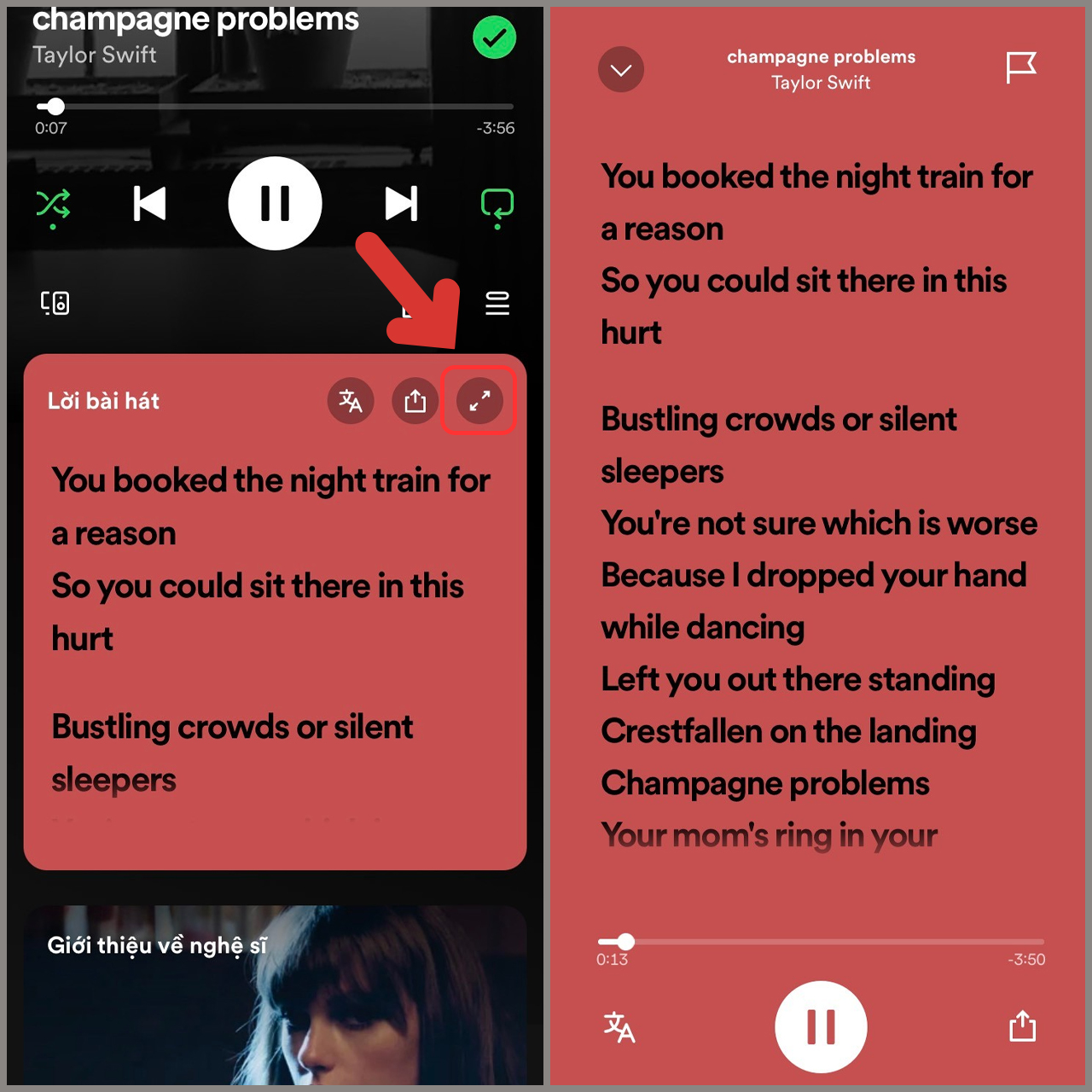 Cách bật và xem lời bài hát (lyrics) trên Spotify