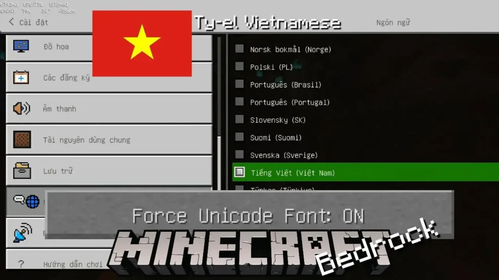 Cách chuyển Minecraft sang tiếng Việt