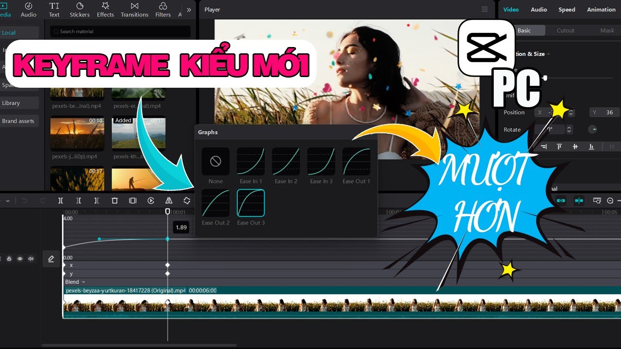 Cách dùng keyframe tạo chuyển động mượt