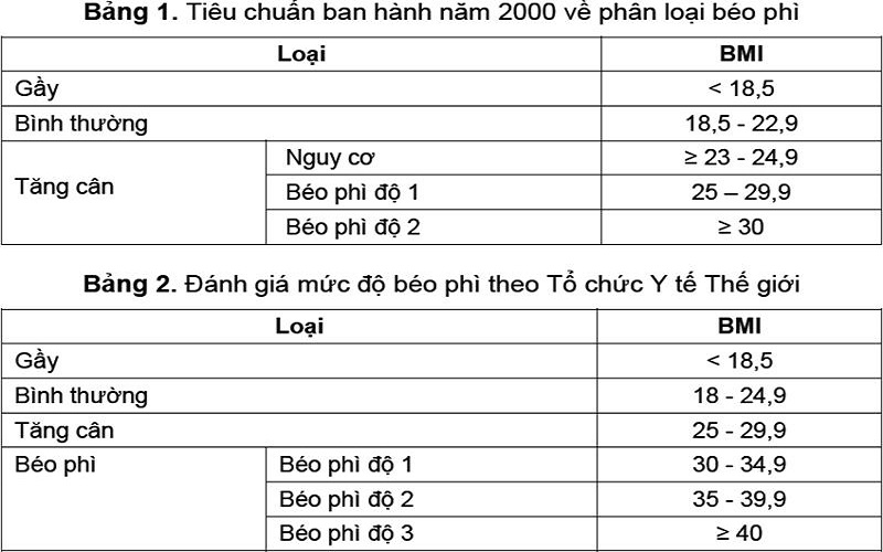 Cách tính chỉ số khối cơ thể theo chiều cao cân nặng