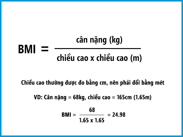 Cách tính chỉ số khối cơ thể theo chiều cao cân nặng