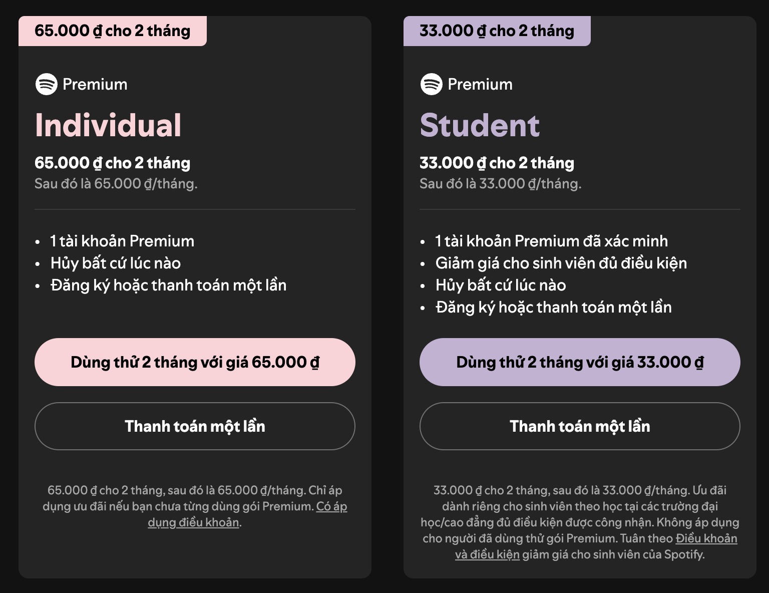 Cập nhật bảng giá các gói Spotify mới nhất (cá nhân, sinh viên, gia đình)