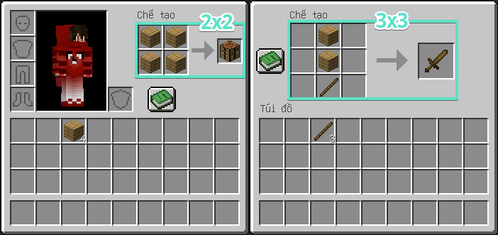 Công thức chế tạo Minecraft cơ bản và cách dùng bàn Crafting