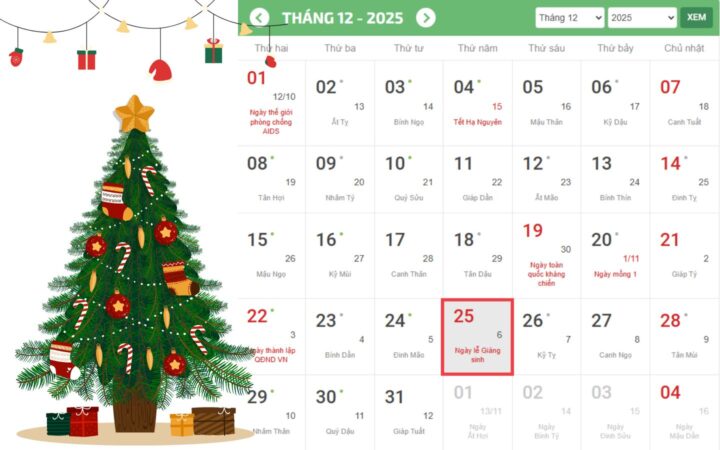 Đếm ngược đến Giáng Sinh còn bao nhiêu ngày?