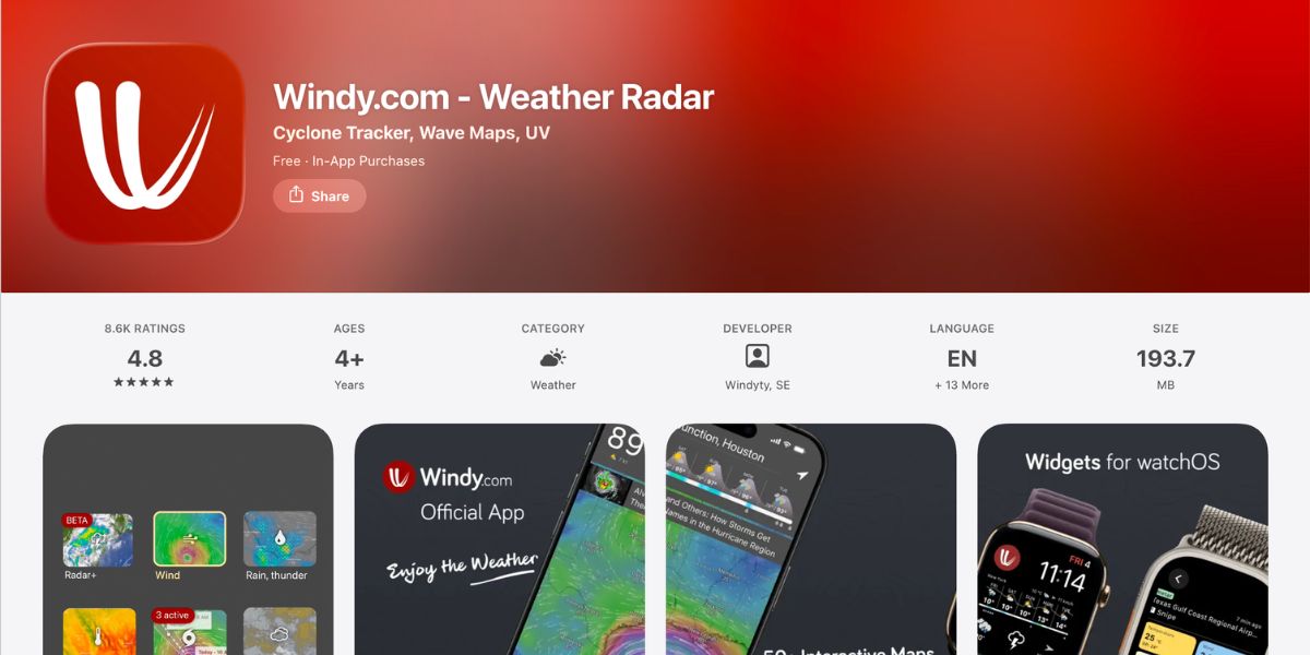 So sánh nguồn dữ liệu thời tiết: Open-Meteo, AccuWeather, Windy, Google