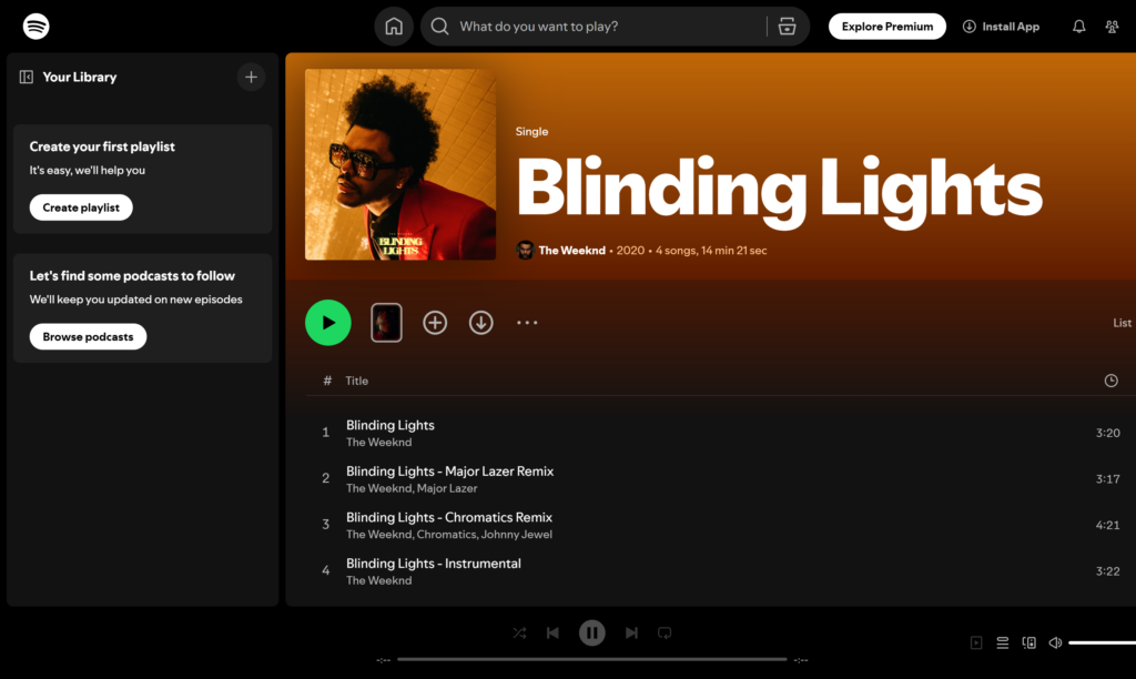 Top bài hát đang thịnh hành trên Spotify