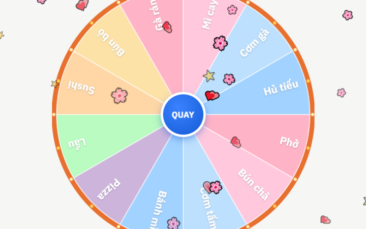 “Trưa nay ăn gì?” — Dùng vòng quay may mắn để chọn món ăn nhanh