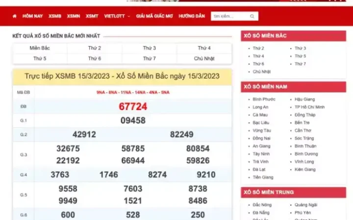 Web/app xem kết quả XSMB nhanh và chính xác nhất 2026